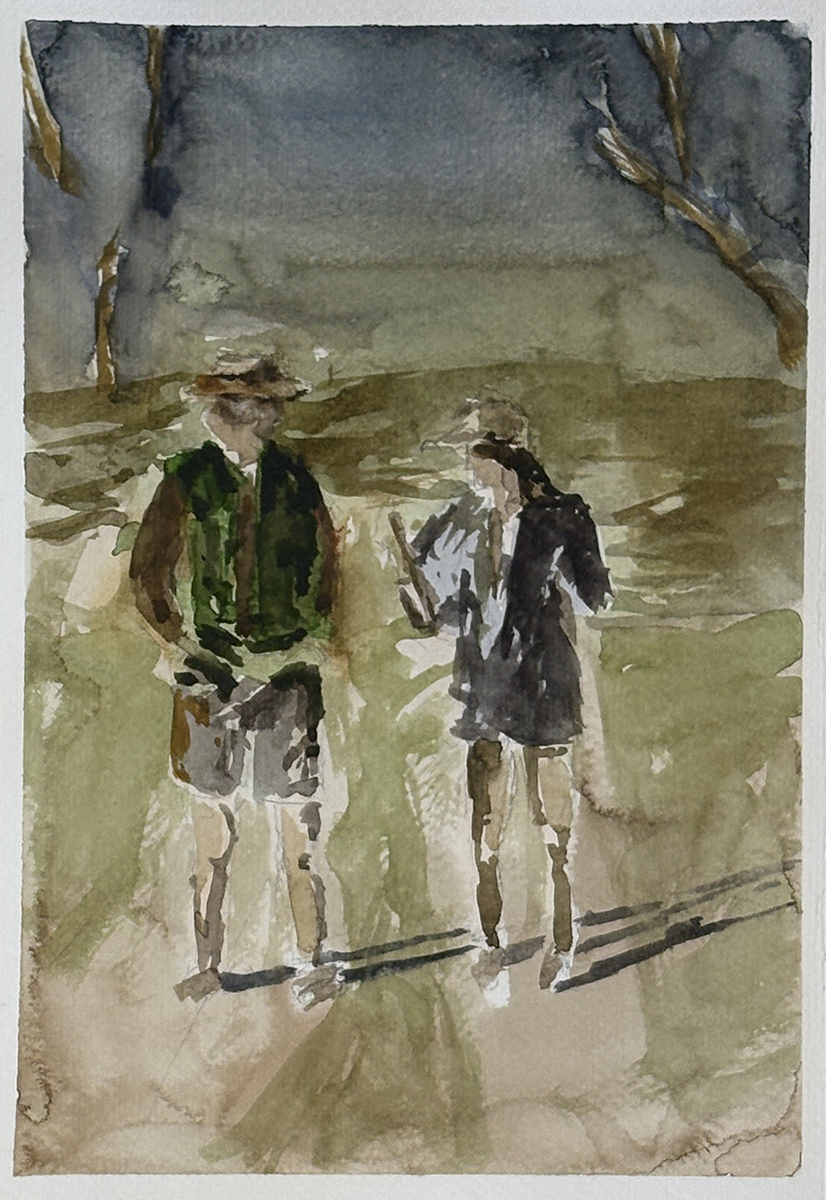 22_Procházka_akvarel